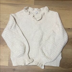 Madewell Cream Ruffled Sweater